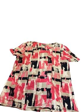 JM Collection Petite P/L Pink Abstract